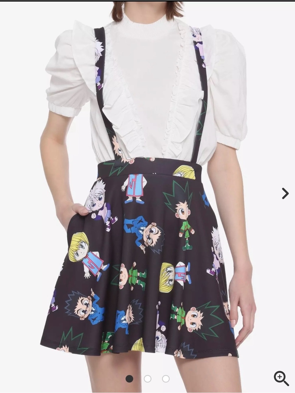 Hot Topic Hunter X Hunter Chibi Suspender Skirt adult Sz L
